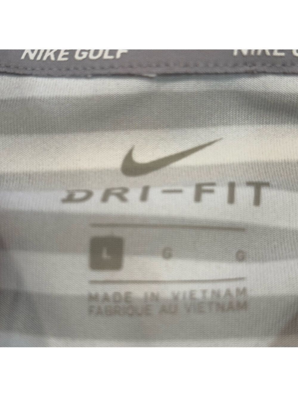 Nike Golf Dri Fit Polo Shirt Men's White Stripe Large - Picture 6 of 7